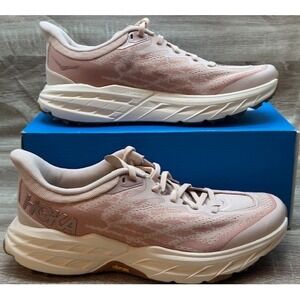 Hoka One One Women's Speedgoat 5 Trainers Cream/Sandstone Shoes NIB - Size 9.5B